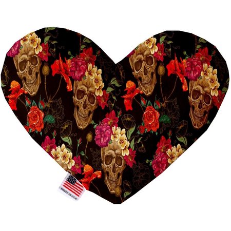 MIRAGE PET PRODUCTS Tropical Skulls Canvas Heart Dog Toy 8 in. 1339-CTYHT8